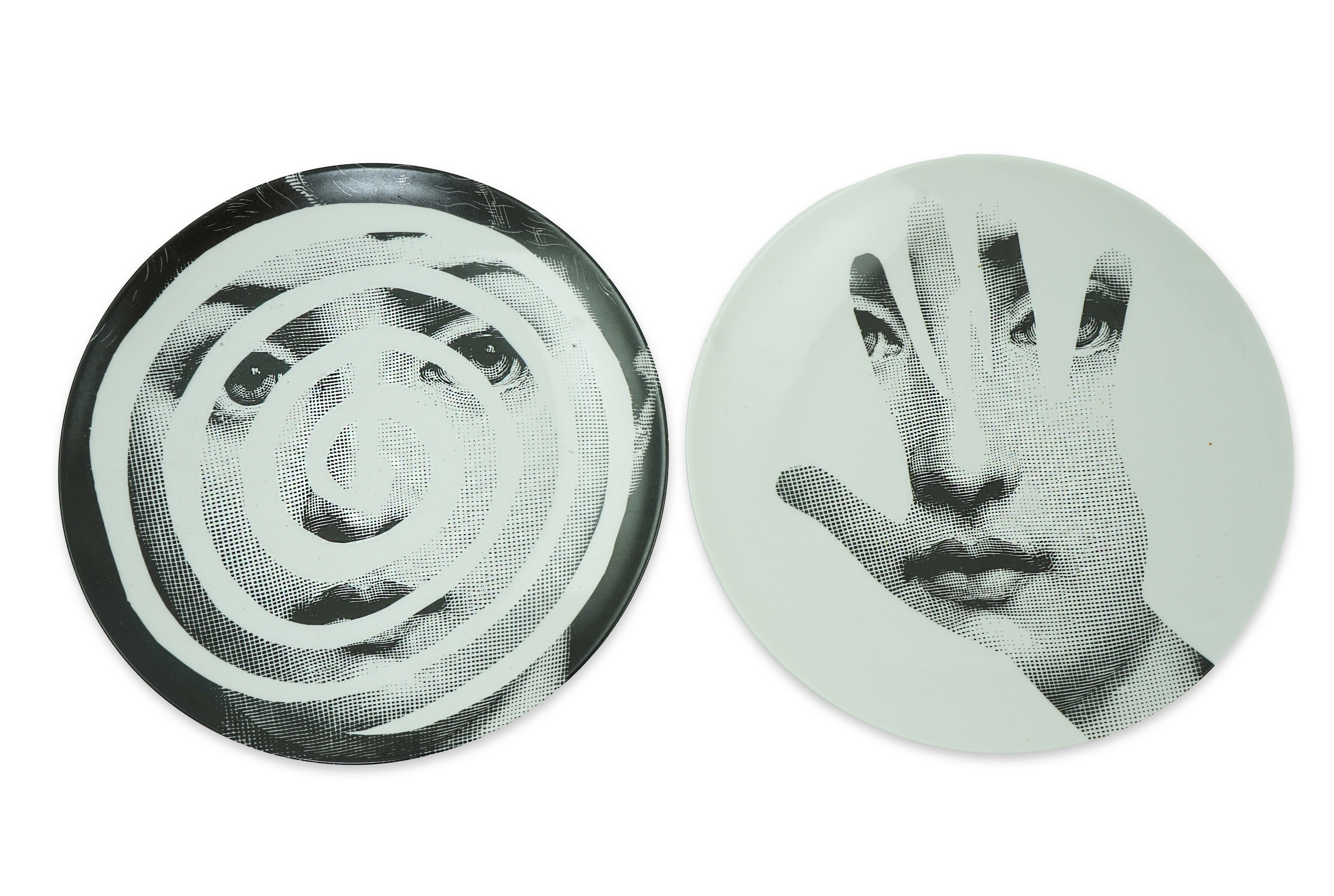 Piero Fornasetti (Italian, 1913-1988): Two 'Tema a Variazioni' plates